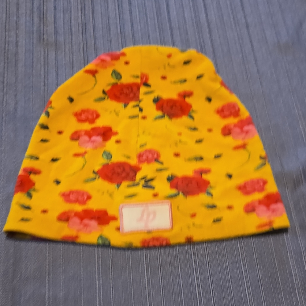Floral Yellow Kids Beanie